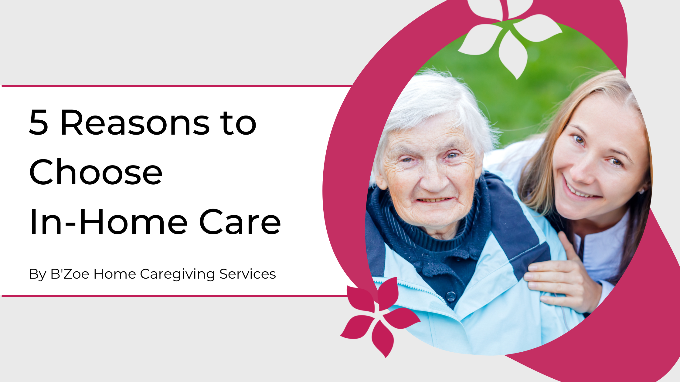 Female caregiver smiling with elderly woman